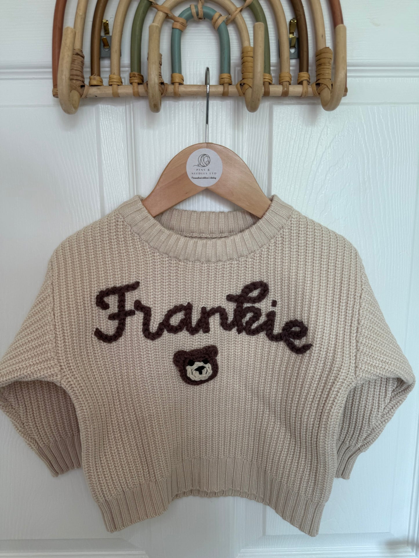 Name jumper with teddy bear
