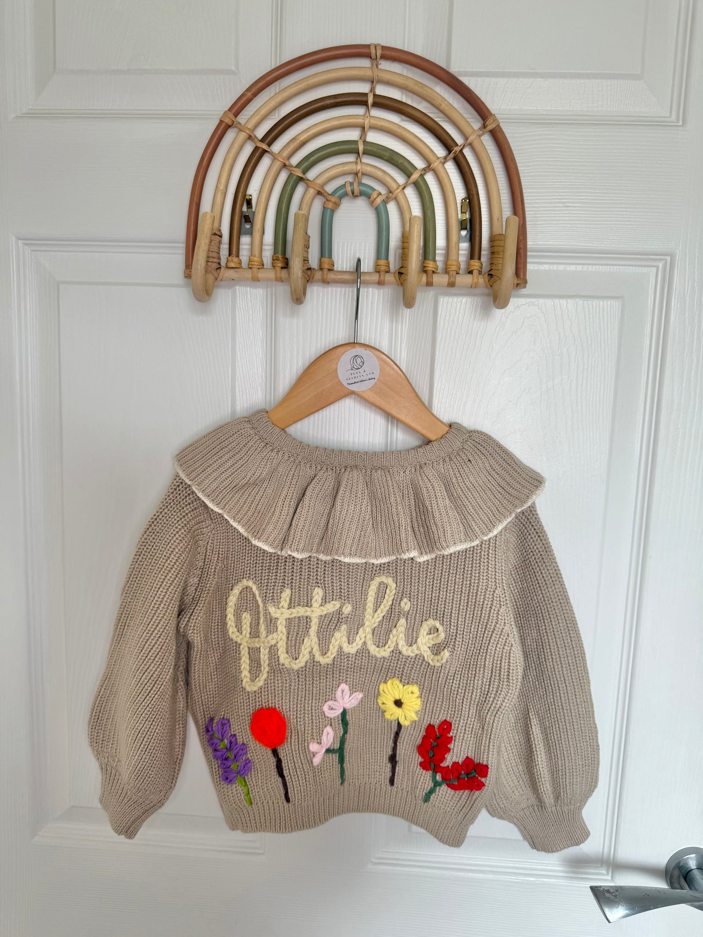 Flower garden beige cardigan