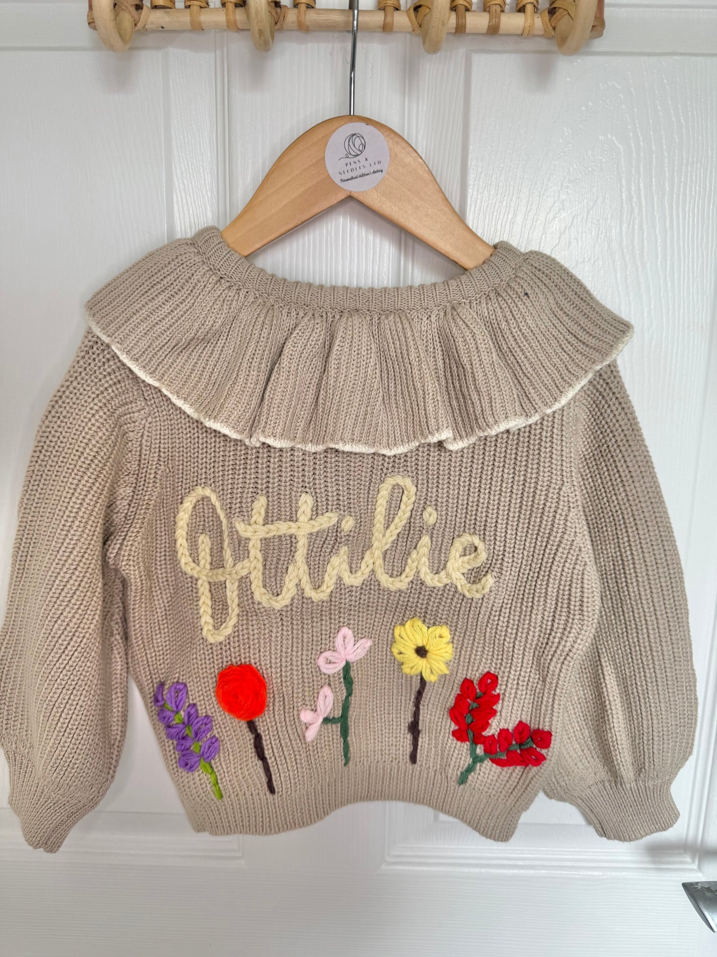 Flower garden beige cardigan