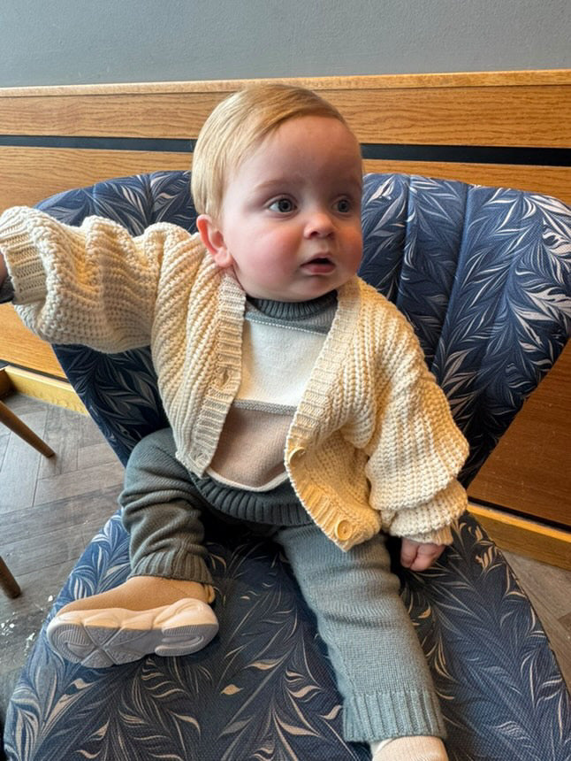 Chunky knit name cardigan thicker yarn