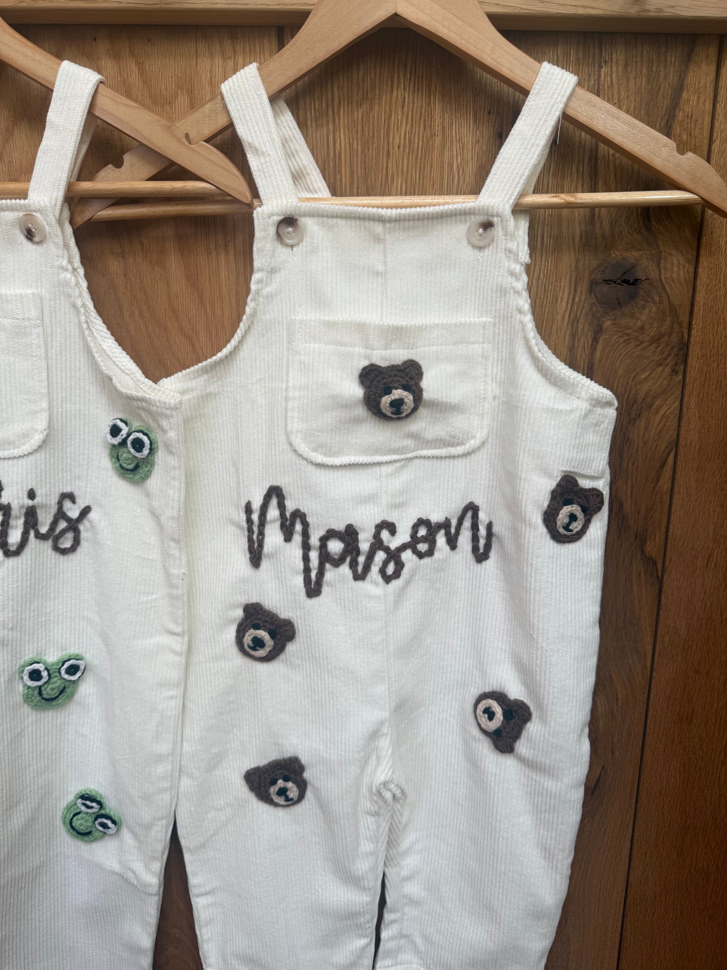 Cream cord dungarees