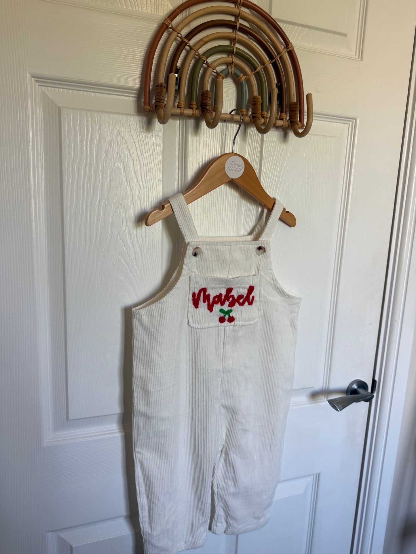 Cream cord dungarees