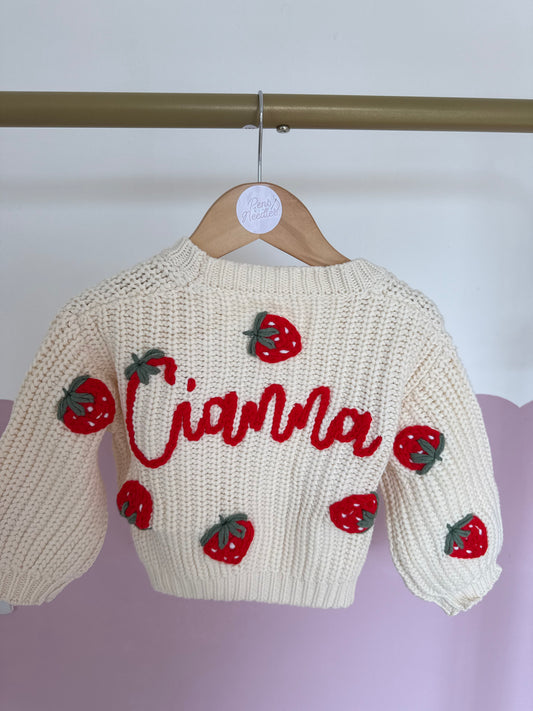 Strawberry cardigan 🍓 0-3 months to 3-4 years