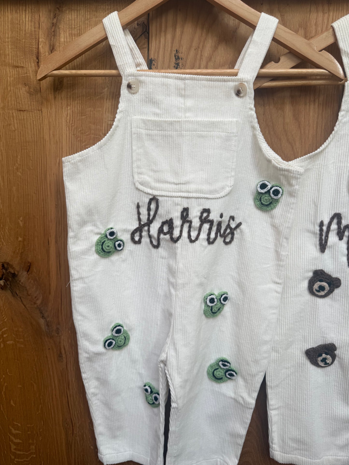 Cream cord dungarees