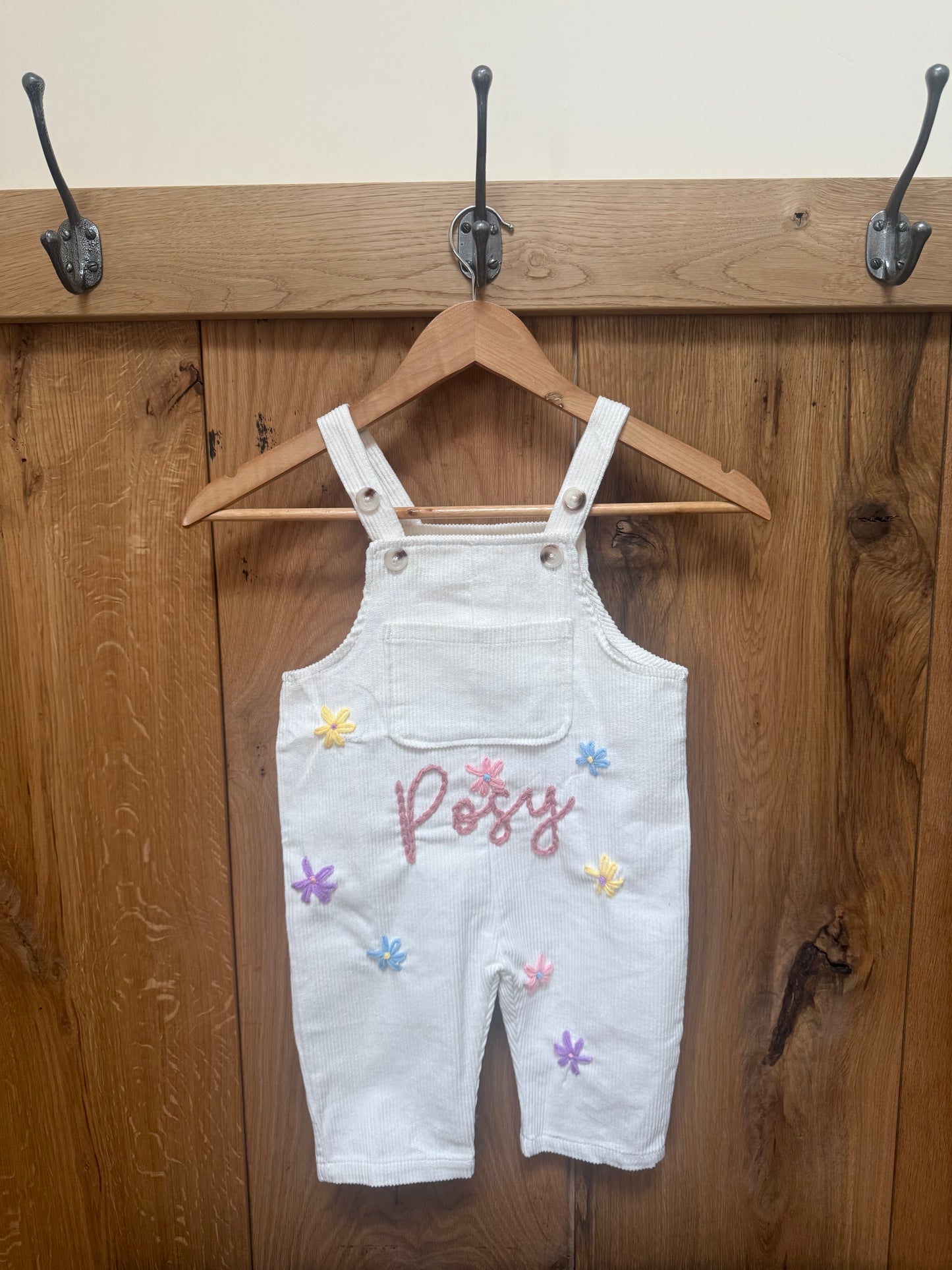 Cream cord dungarees