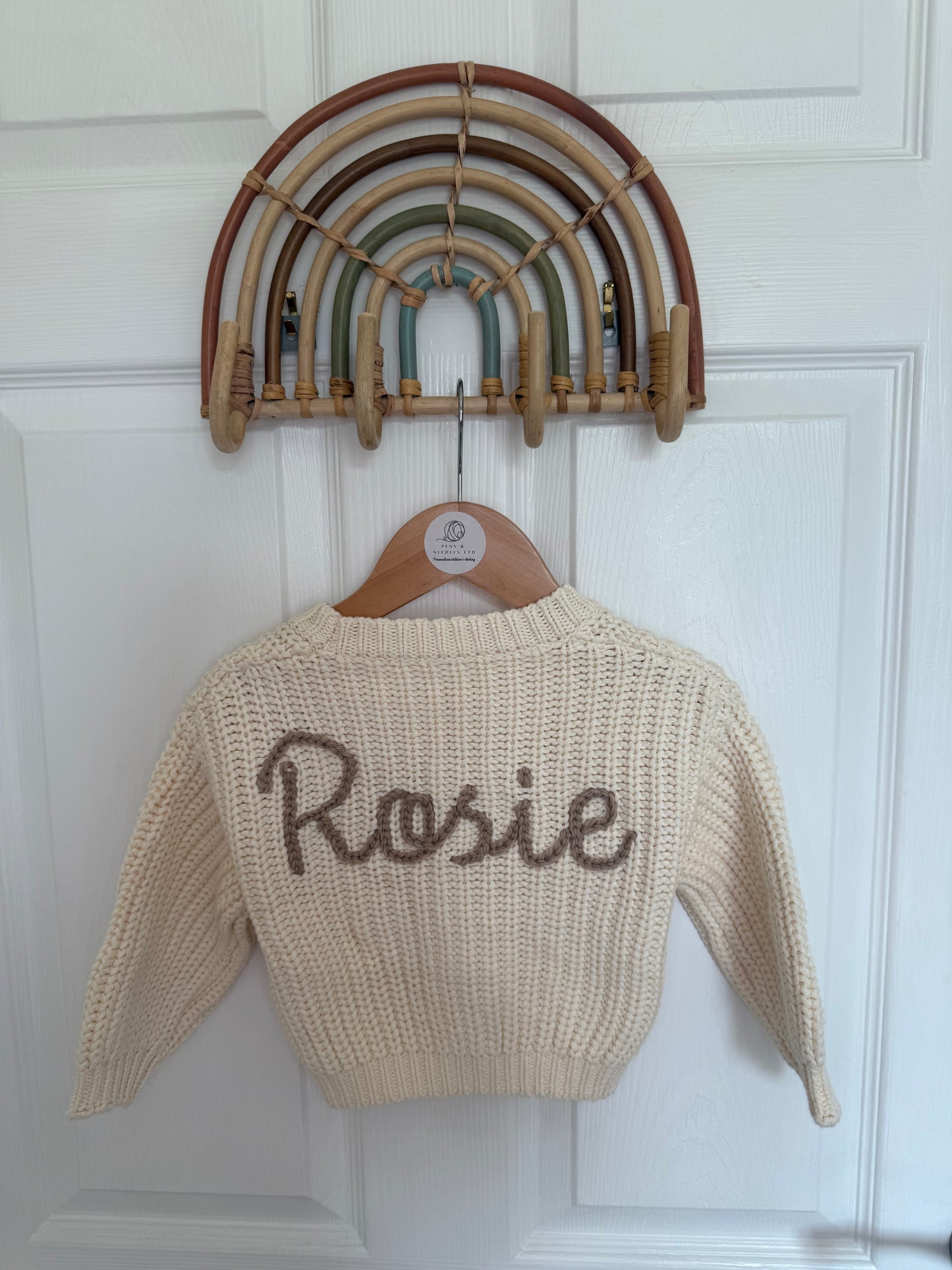 Chunky knit name cardigan thicker yarn