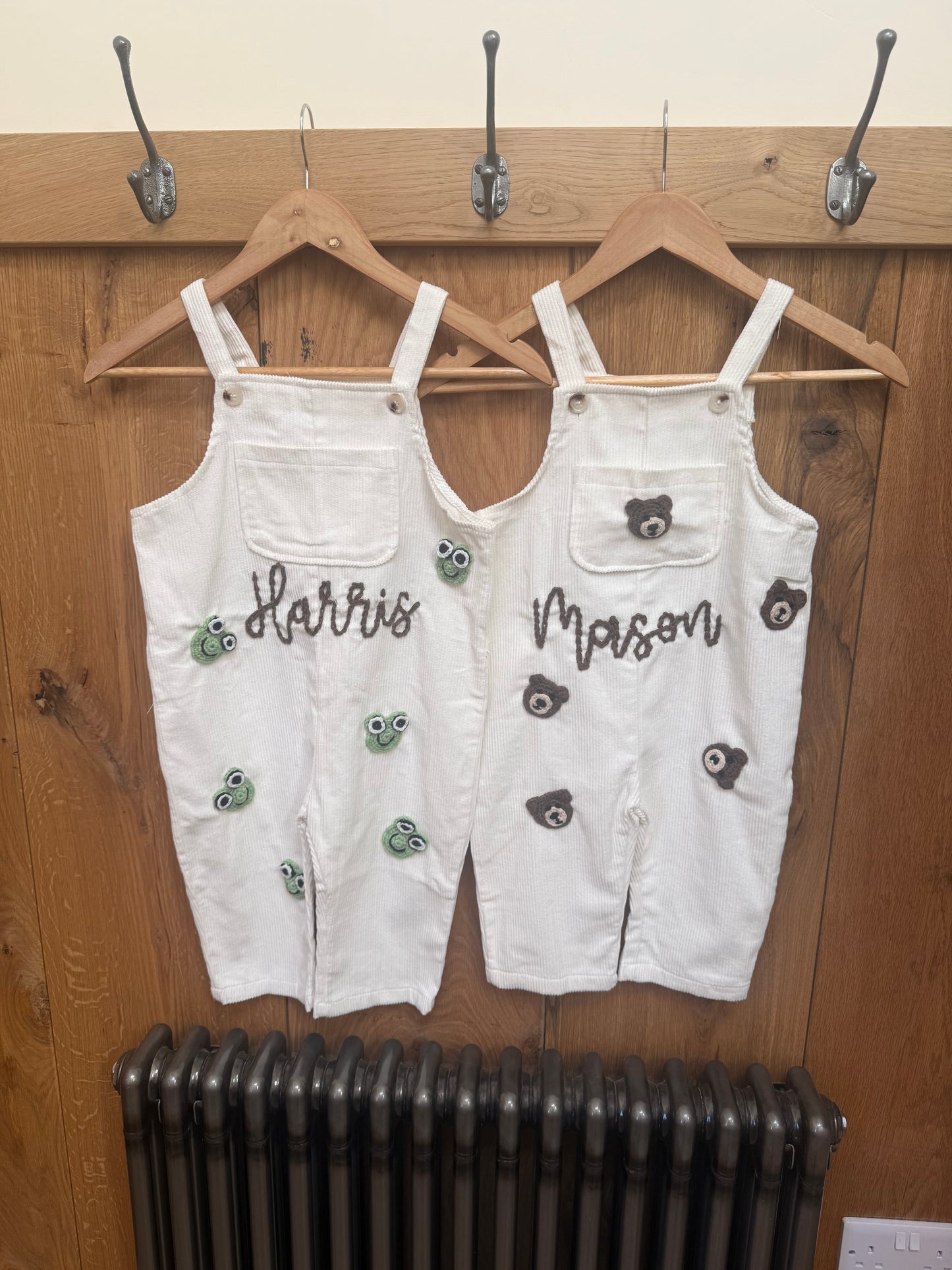 Cream cord dungarees